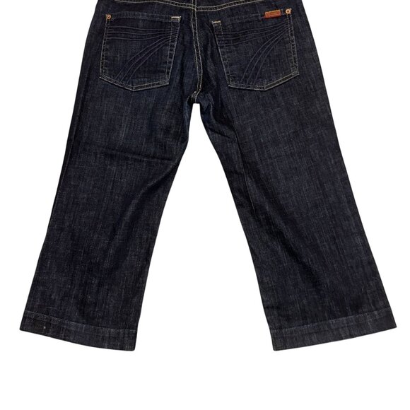READ 7 For All Mankind 7FAM Dojo Womens Crop Jeans 30 20 Dark Wash Embroidered - Picture 7 of 8